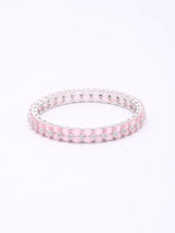 Pink and Rose Crystal Studded Brass Bangles