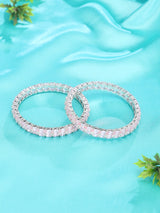 Pink and Rose Crystal Studded Brass Bangles