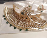 Brass Necklace Set with Antique Gold Finish