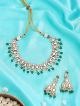 Geometric Kundan Stone Studded Choker and Earrings Set
