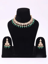 Geometric Kundan Stone Studded Choker and Earrings Set