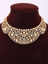 Bridal Kundan Stone Studded Necklace Set with Jhumka Earrings