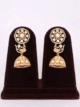 Bridal Kundan Stone Studded Necklace Set with Jhumka Earrings