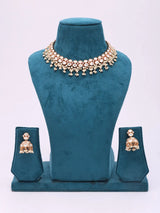 Kundan Pearl Choker Necklace Set with Earrings