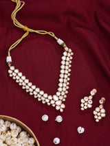Kundan Brass Necklace Set with Matching Earrings