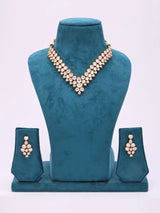 Kundan Brass Necklace Set with Matching Earrings