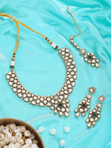 Kundan Brass Necklace and Earrings Set