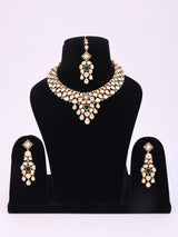 Kundan Brass Necklace and Earrings Set