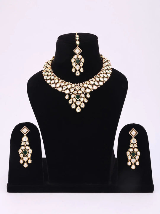 Kundan Brass Necklace and Earrings Set