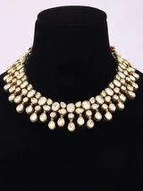 Teardrop Polki Brass Necklace and Earrings Set
