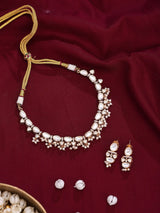 Polki and Pearl Drop Necklace Set with Earrings