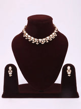 Polki and Pearl Drop Necklace Set with Earrings