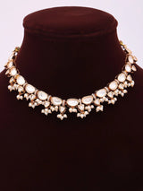 Polki and Pearl Drop Necklace Set with Earrings