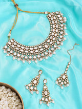 Kundan Pearl Drop Bridal Necklace and Earrings Set