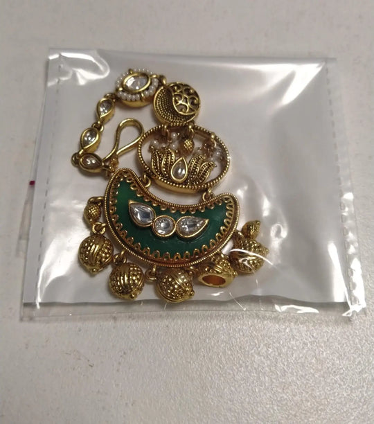 Antique Brass Floral Maang Tikka