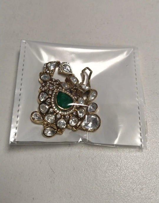 Mint Green Enamel Brass Maang Tikka