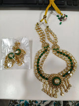 Antique Brass Necklace Set with Traditional Craftsmanship