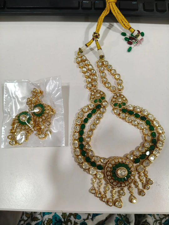 Antique Brass Necklace Set with Traditional Craftsmanship