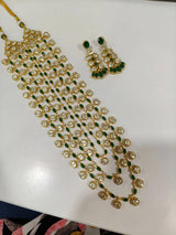 Antique Brass Necklace Set with Traditional Motifs