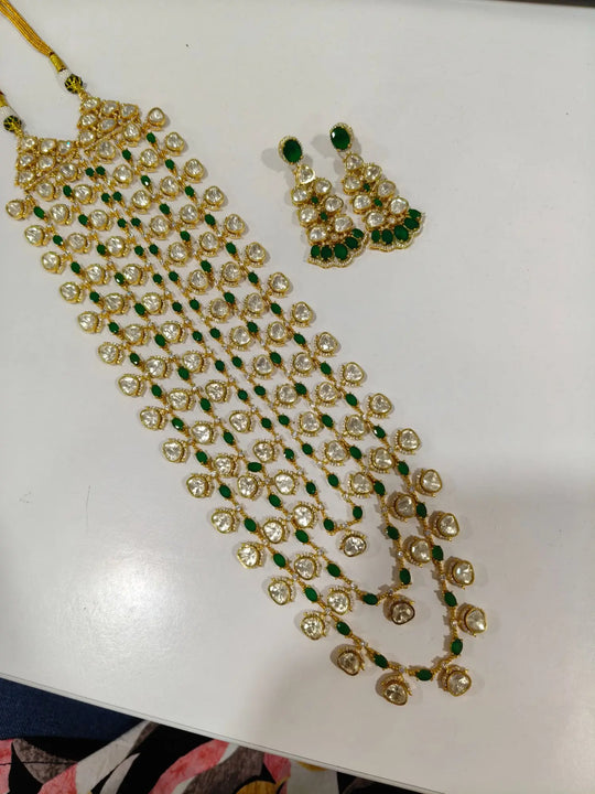 Antique Brass Necklace Set with Traditional Motifs