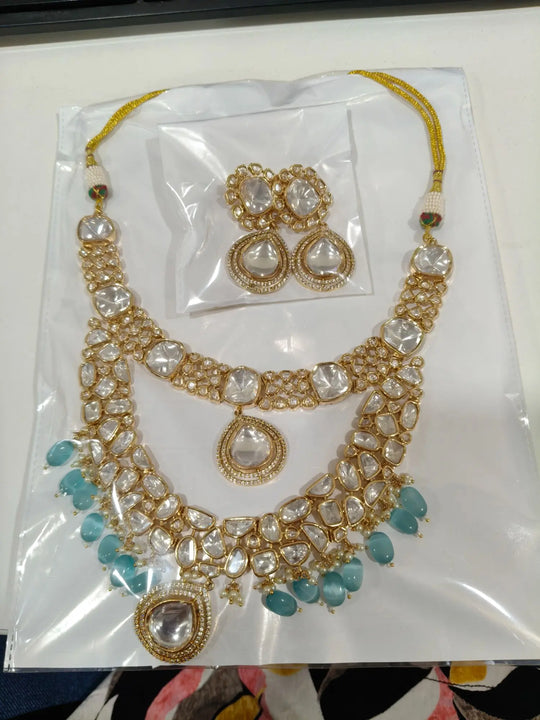Meenakari Brass Necklace Set with Maang Tikka