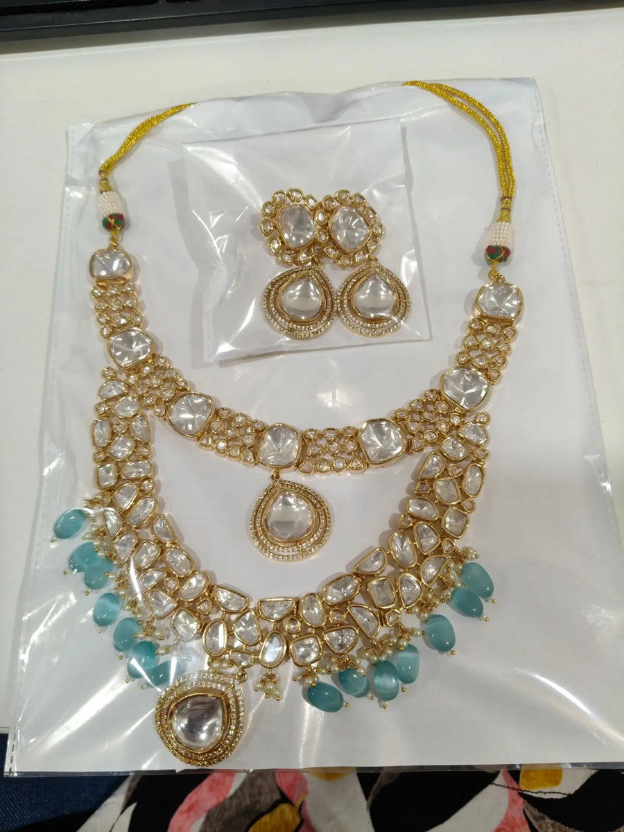 Meenakari Brass Necklace Set with Maang Tikka