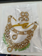 Meenakari Brass Necklace Set with Maang Tikka