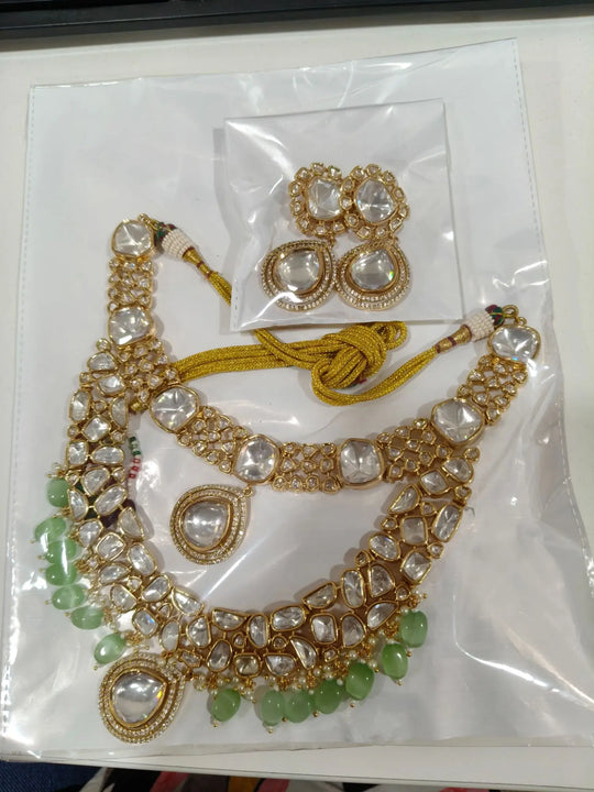 Meenakari Brass Necklace Set with Maang Tikka