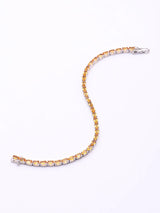 Certified Natural Citrine Sterling Silver Tennis Bracelet