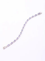 Certified Natural Tanzanite Sterling Silver Tennis Bracelet