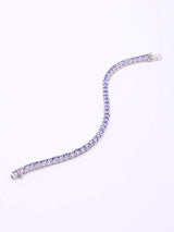 Certified Faceted Natural Tanzanite Sterling Silver Bracelet