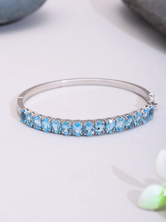 Swiss Blue Topaz Sterling Silver Bracelet