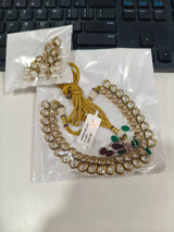 Antique Brass Necklace Set with Traditional Motifs