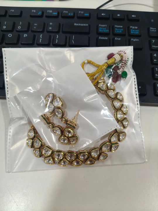 Antique Brass Necklace Set with Traditional Finish