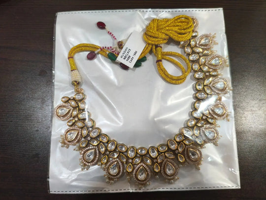 Antique Brass Necklace Set with Traditional Motifs