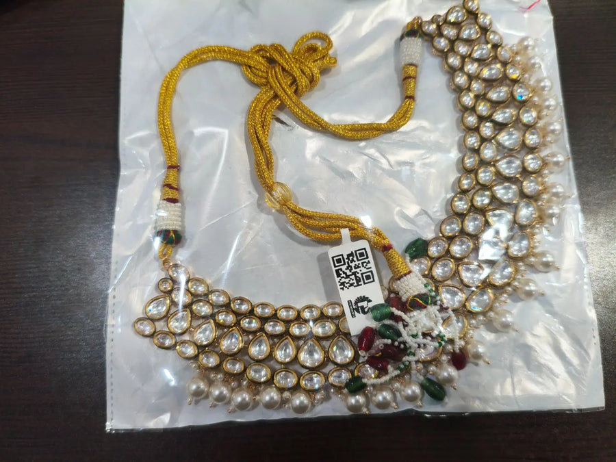 Brass Necklace Set with Traditional Meenakari Finish