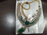 Antique Brass Necklace Set with Meenakari Finish