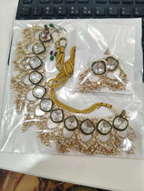 Antique Brass Necklace Set with Traditional Detailing