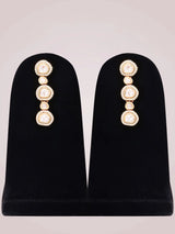 Brass Stone Studded Necklace and Earrings Set
