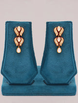 Kundan Stone Studded Brass Choker Necklace Set with Earrings