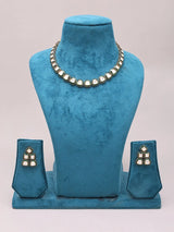 Polki and Green Meenakari Necklace and Earrings Set