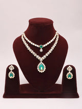 Polki and Meenakari Layered Necklace Set with Drop Earrings