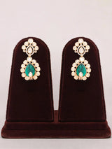 Polki and Meenakari Layered Necklace Set with Drop Earrings