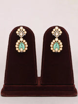 Polki and Meenakari Layered Necklace Set with Drop Earrings