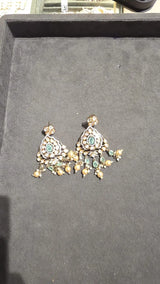 Antique Brass Jhumka Earrings with Filigree Detailing