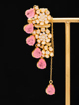 Floral Stone Studded Sterling Silver Earrings