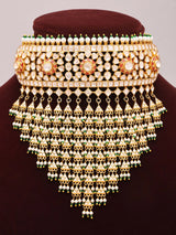 Kundan Style Sterling Silver Bridal Choker and Jhumka Earrings Set