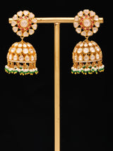 Kundan Style Sterling Silver Bridal Choker and Jhumka Earrings Set