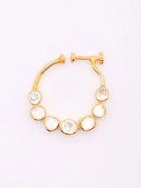 Moonstone Studded Sterling Silver Nose Ring