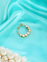 Moonstone Studded Sterling Silver Nose Ring